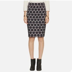 Kate Spade Navy Dot & Lace Pencil Skirt
